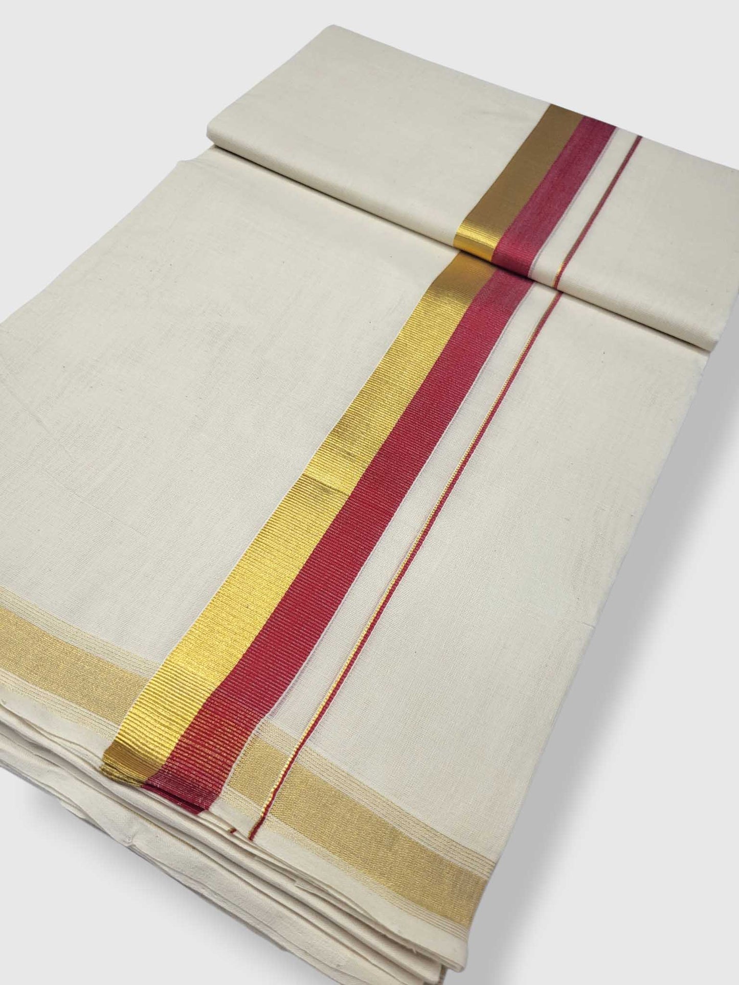 Original Balaramapuram Handloom Kasavu Mundu for Men