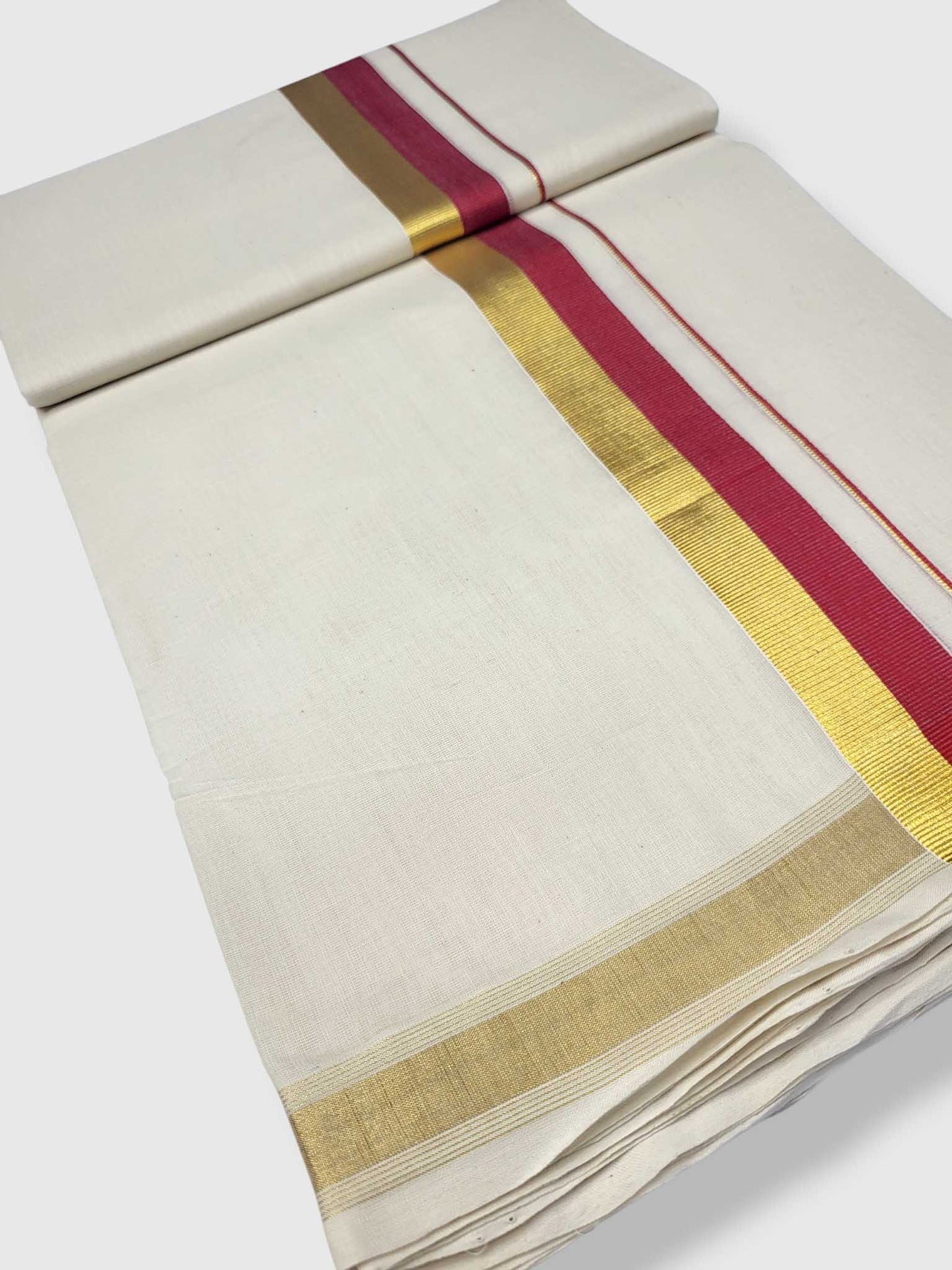 Original Balaramapuram Handloom Kasavu Mundu for Men