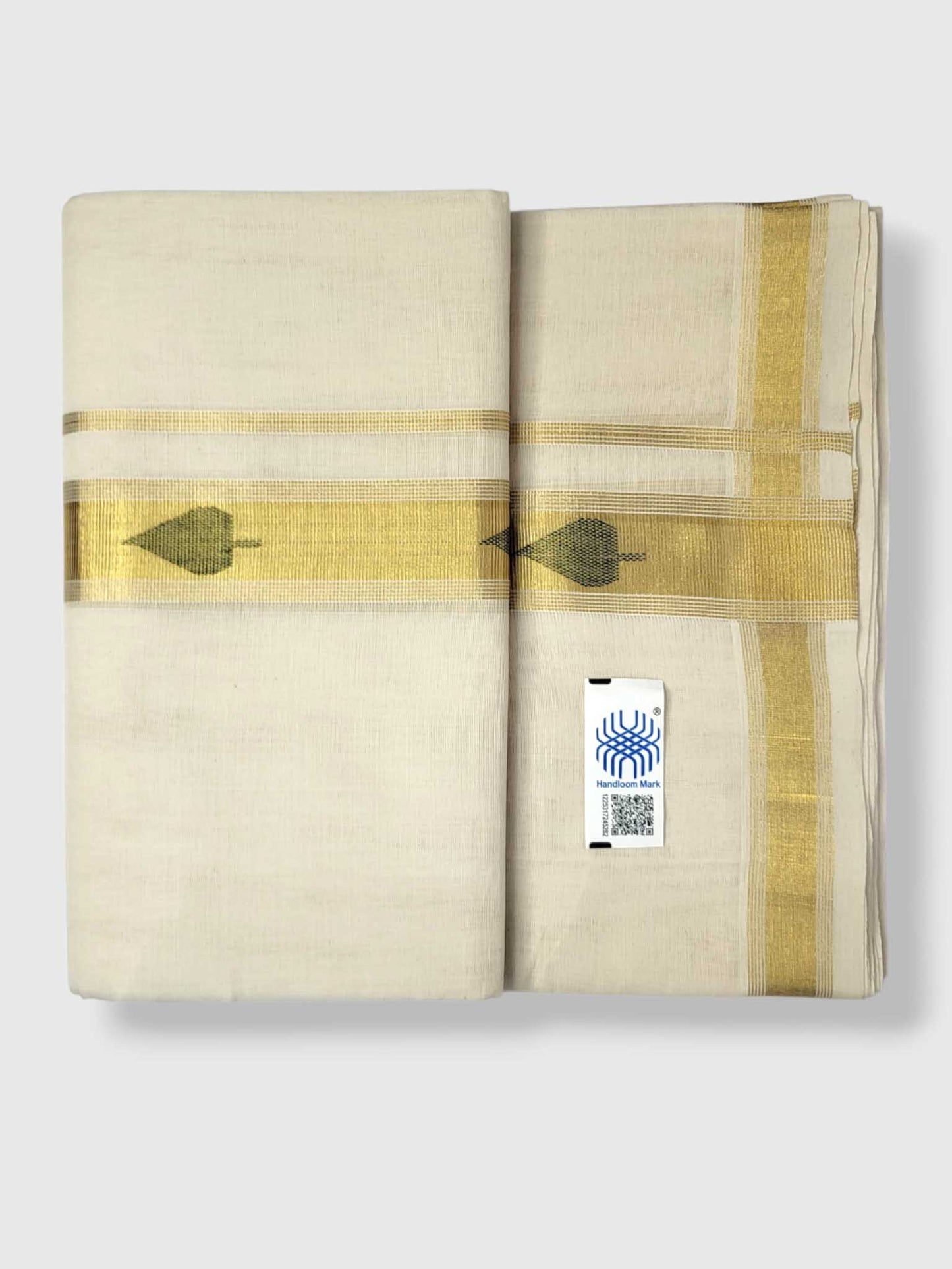 Original Balaramapuram Handloom Kasavu Mundu for Men
