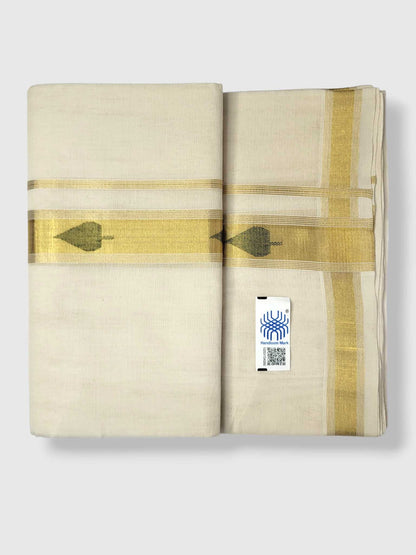 Original Balaramapuram Handloom Kasavu Mundu for Men