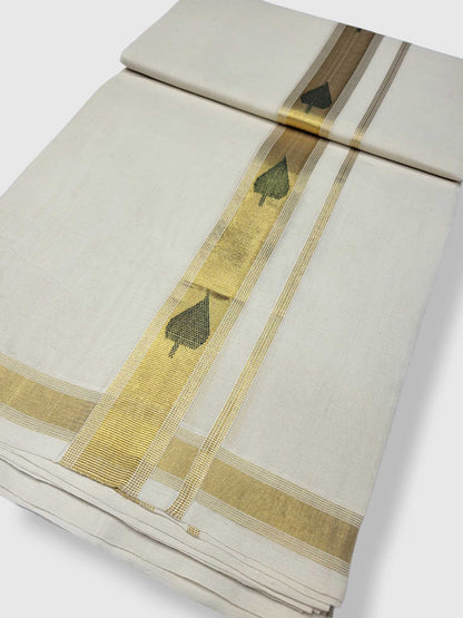 Original Balaramapuram Handloom Kasavu Mundu for Men