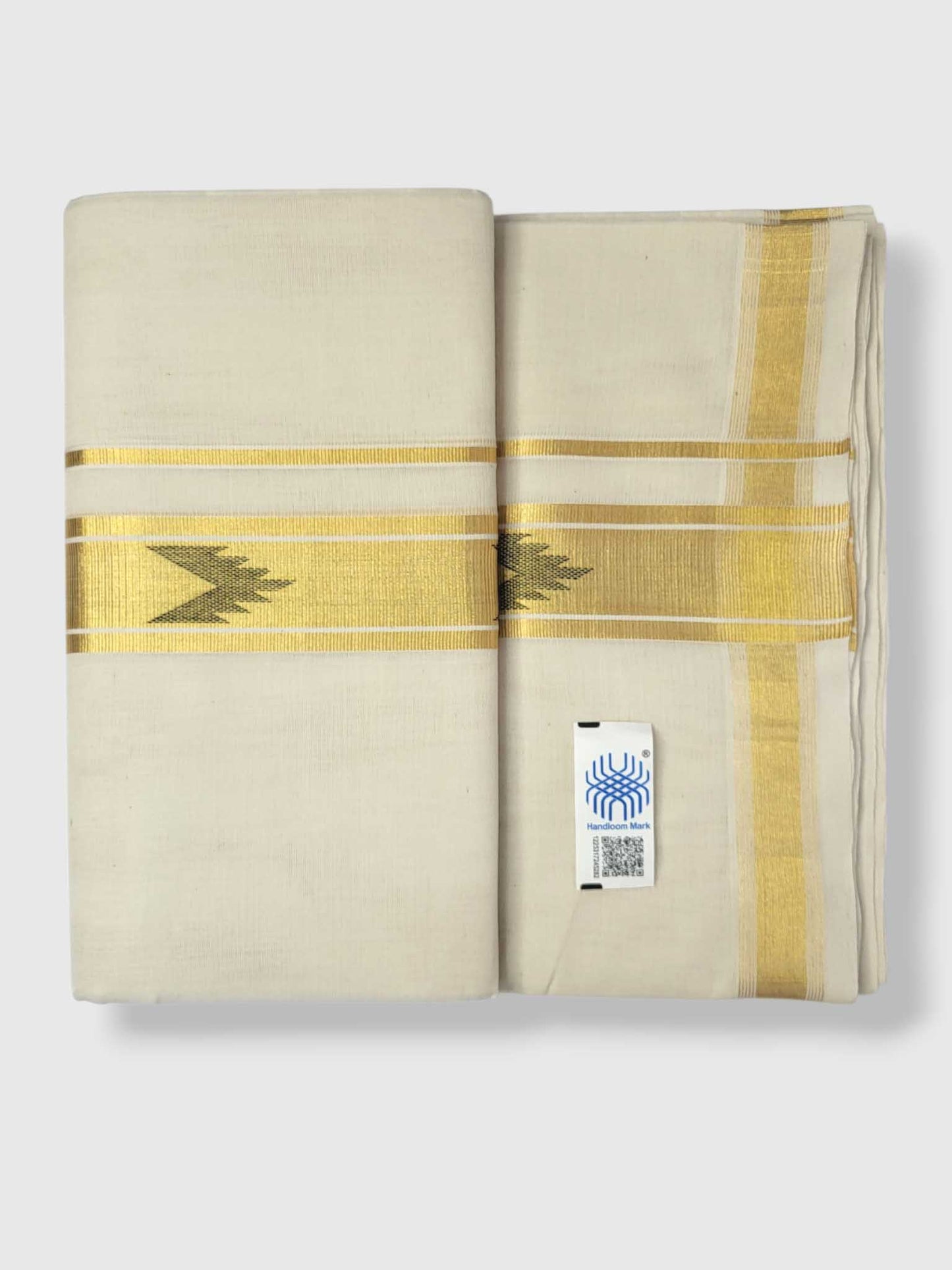 Original Balaramapuram Handloom Kasavu Mundu for Men
