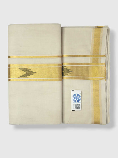 Original Balaramapuram Handloom Kasavu Mundu for Men