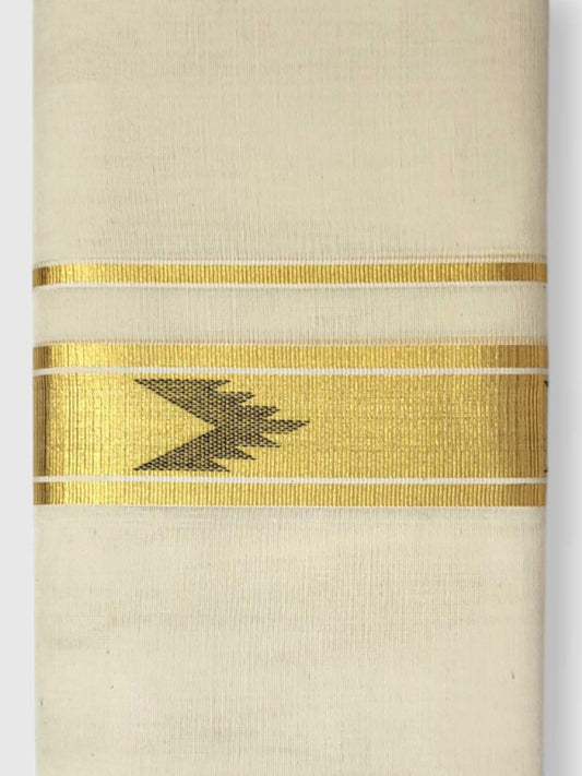 Original Balaramapuram Handloom Kasavu Mundu for Men