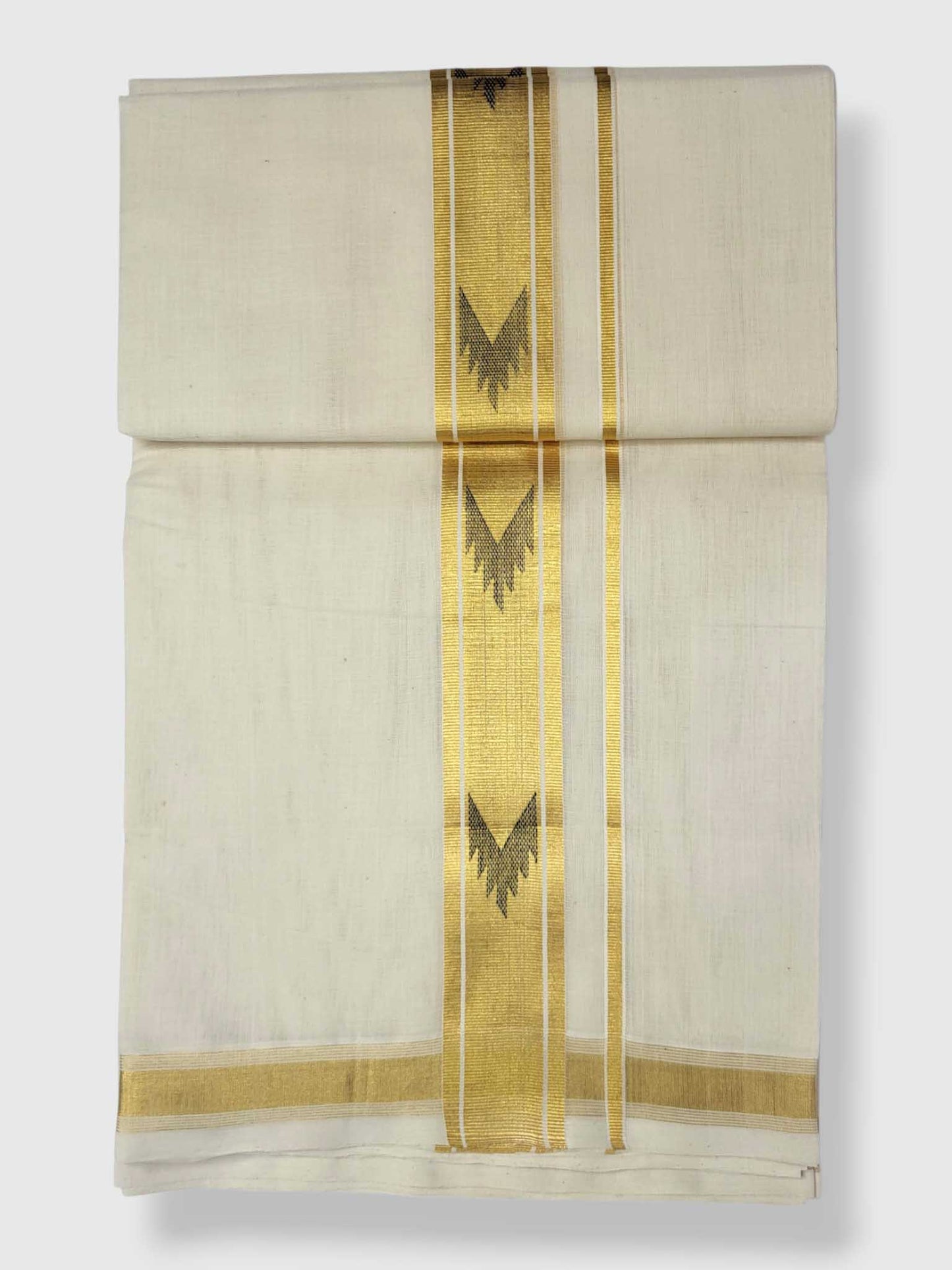 Original Balaramapuram Handloom Kasavu Mundu for Men
