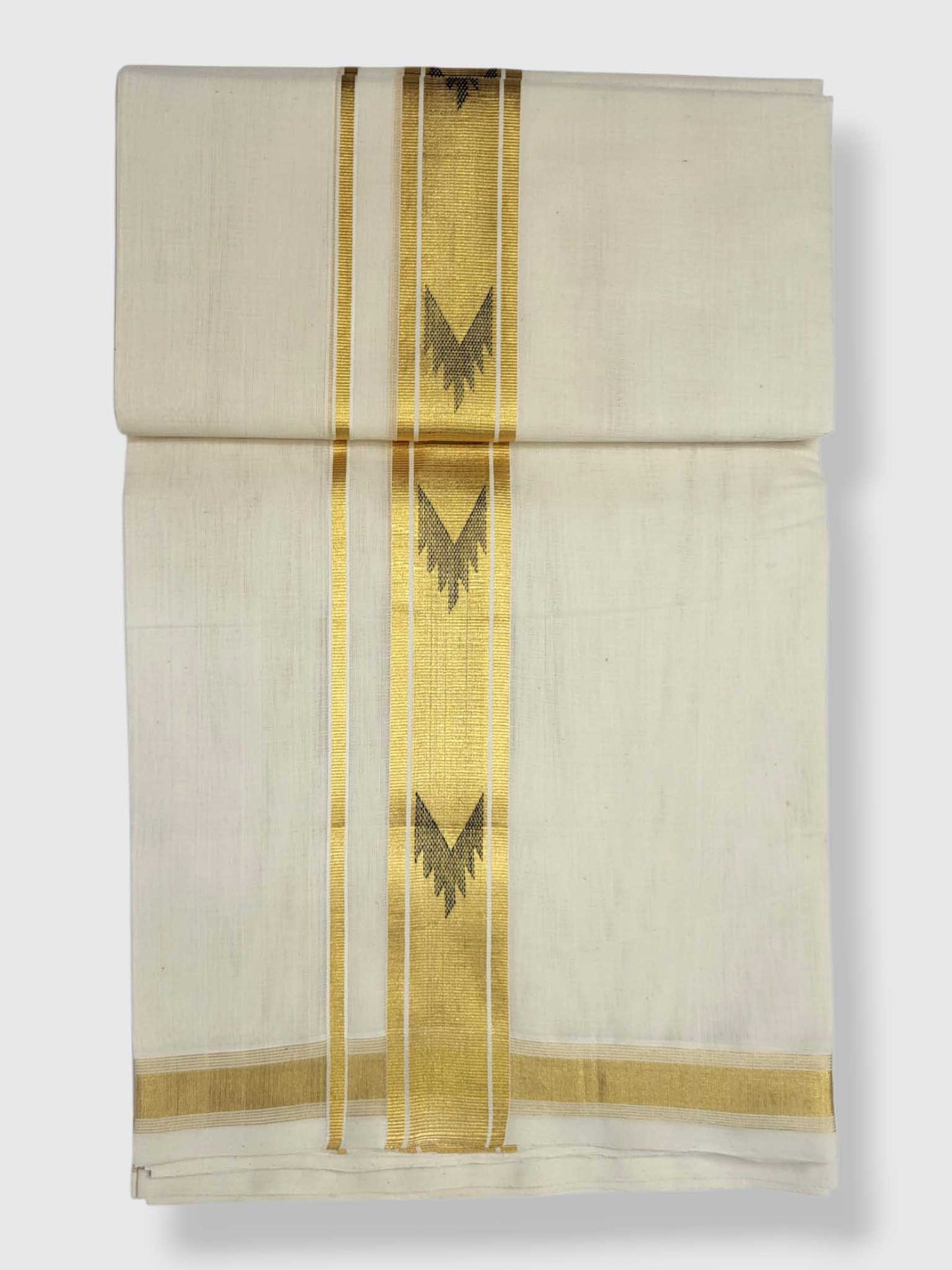 Original Balaramapuram Handloom Kasavu Mundu for Men