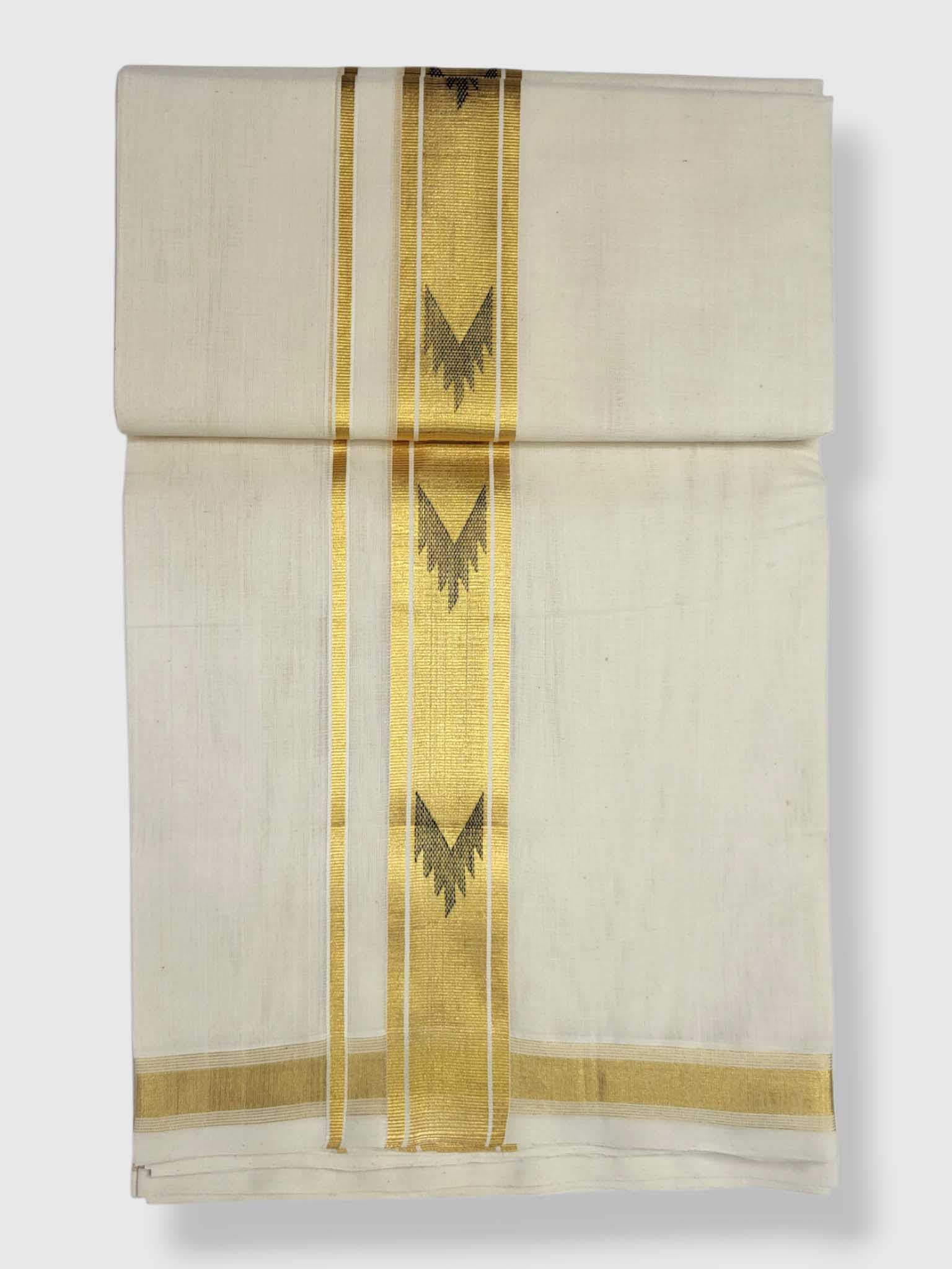 Original Balaramapuram Handloom Kasavu Mundu for Men