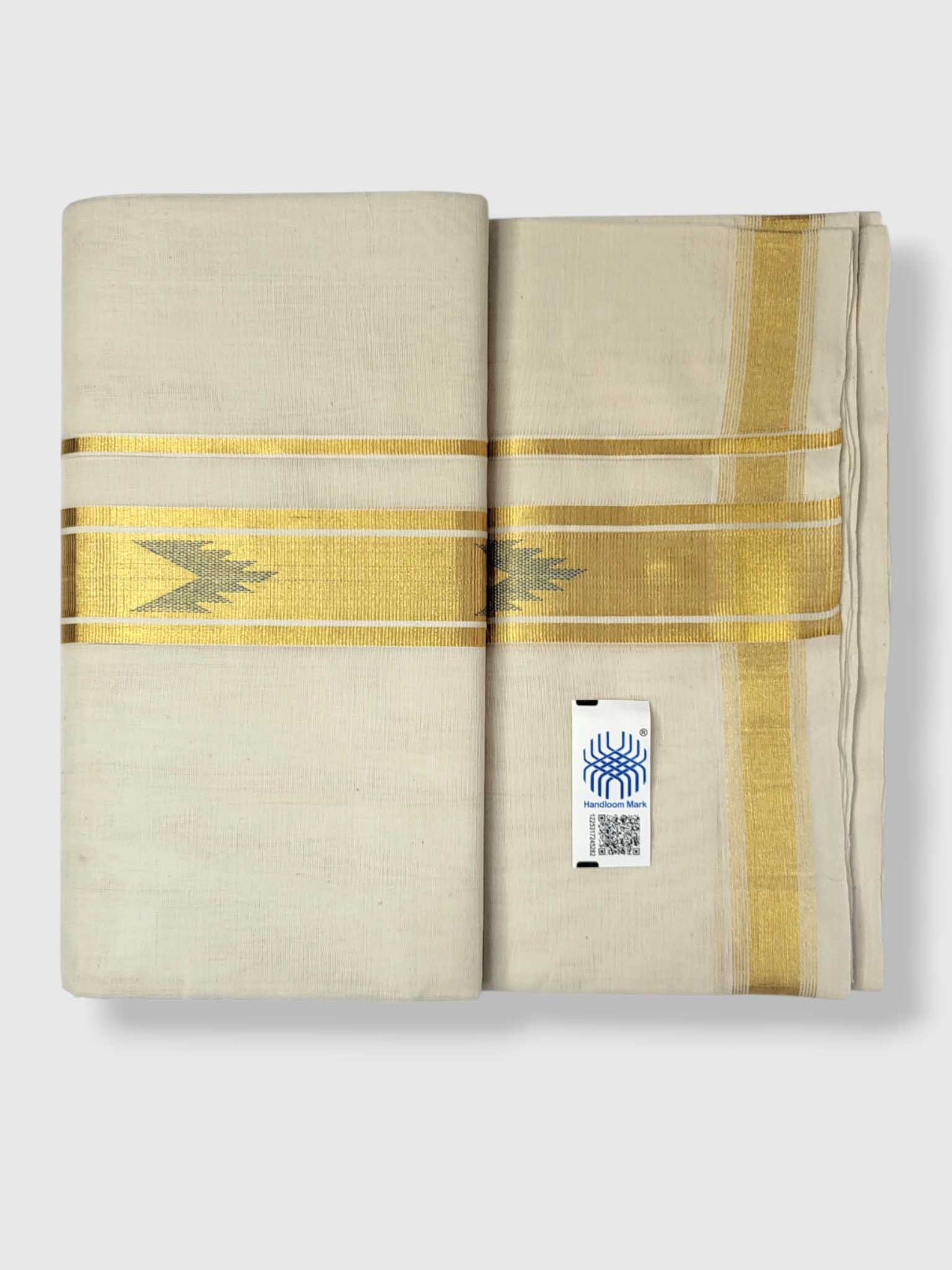 Original Balaramapuram Handloom Kasavu Mundu for Men