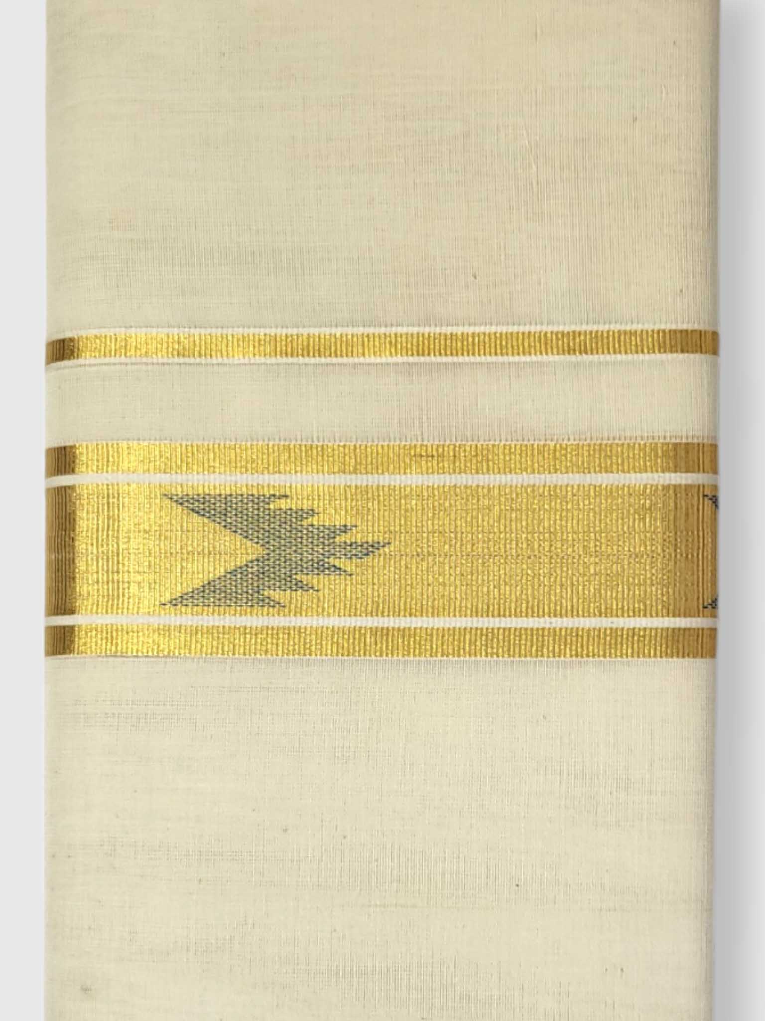 Original Balaramapuram Handloom Kasavu Mundu for Men