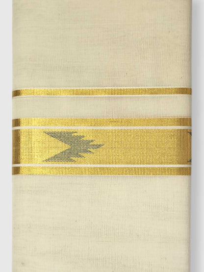 Original Balaramapuram Handloom Kasavu Mundu for Men