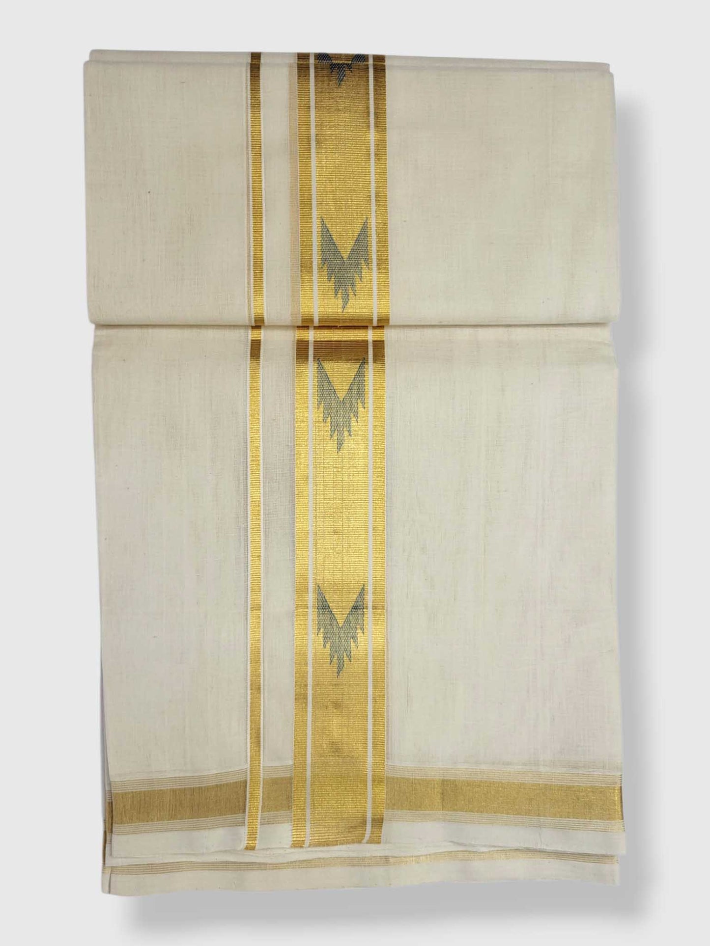 Original Balaramapuram Handloom Kasavu Mundu for Men