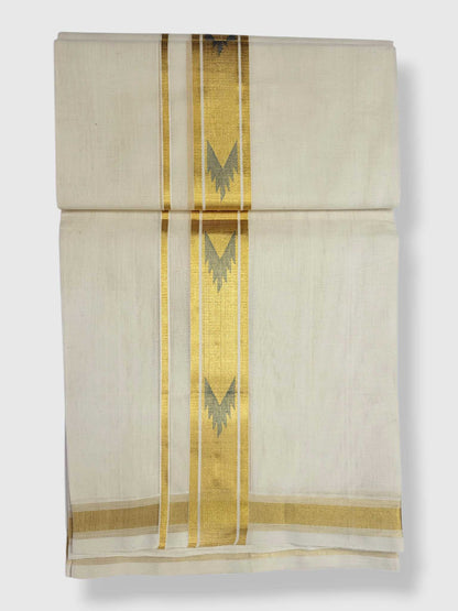 Original Balaramapuram Handloom Kasavu Mundu for Men
