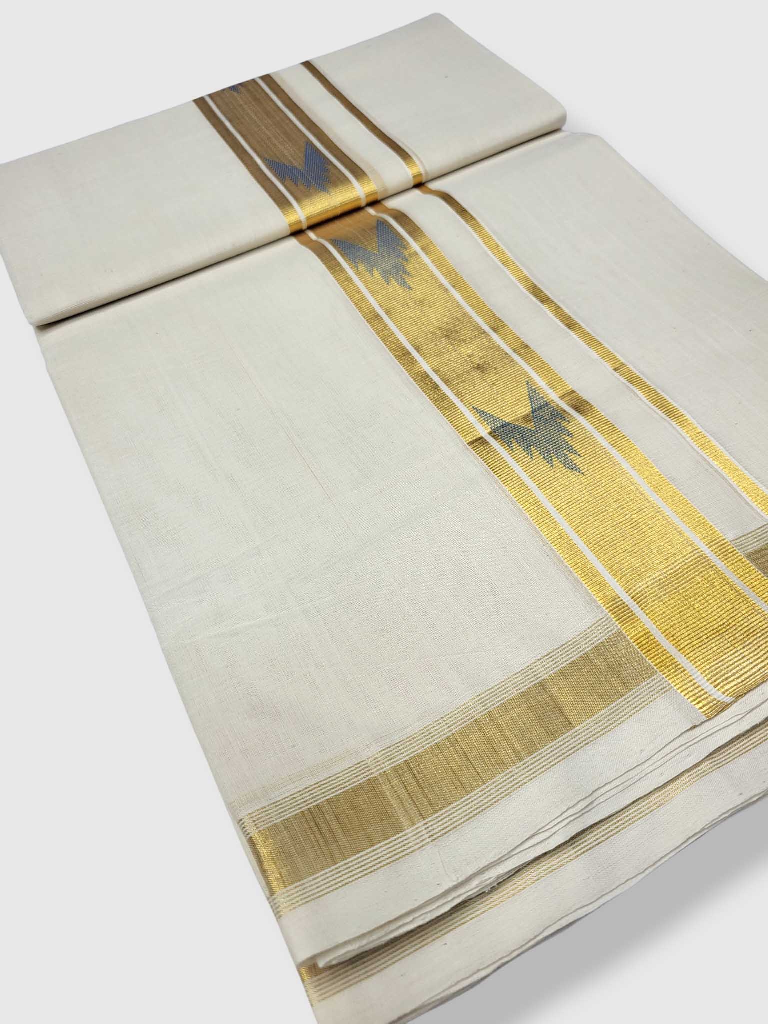 Original Balaramapuram Handloom Kasavu Mundu for Men