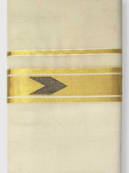 Original Balaramapuram Handloom Kasavu Mundu for Men