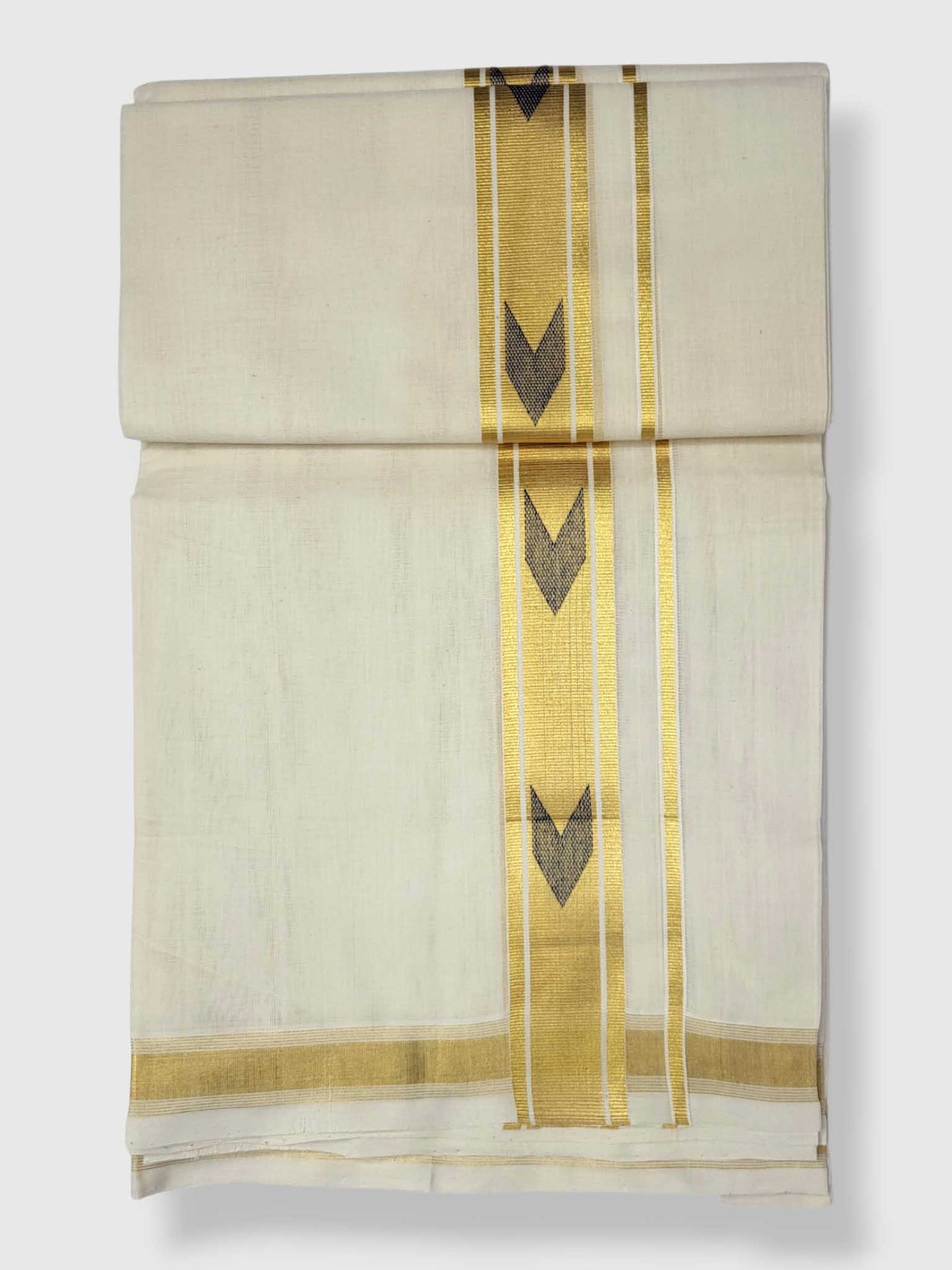 Original Balaramapuram Handloom Kasavu Mundu for Men