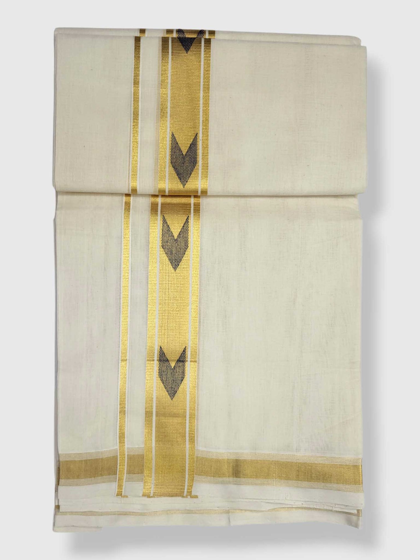 Original Balaramapuram Handloom Kasavu Mundu for Men