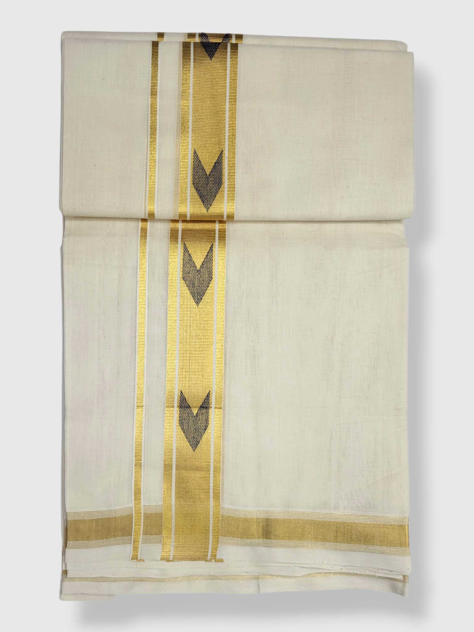 Original Balaramapuram Handloom Kasavu Mundu for Men