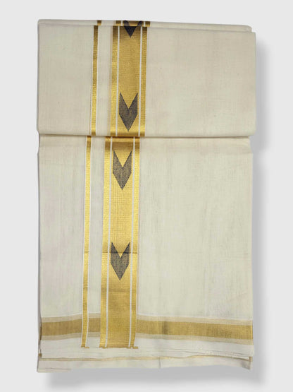Original Balaramapuram Handloom Kasavu Mundu for Men