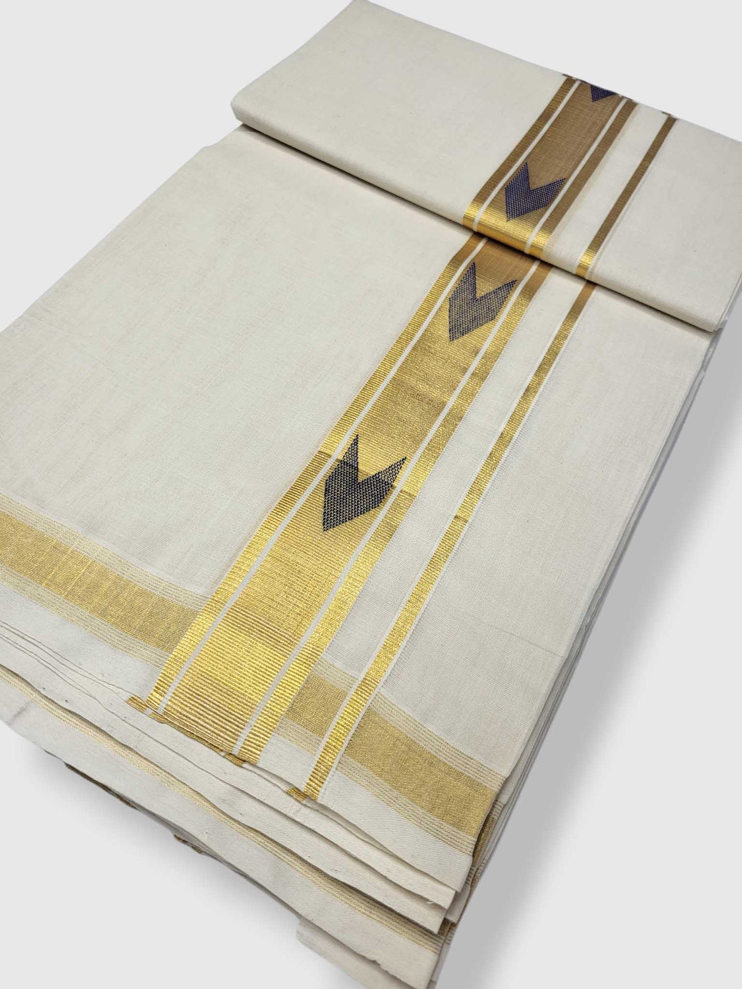Original Balaramapuram Handloom Kasavu Mundu for Men