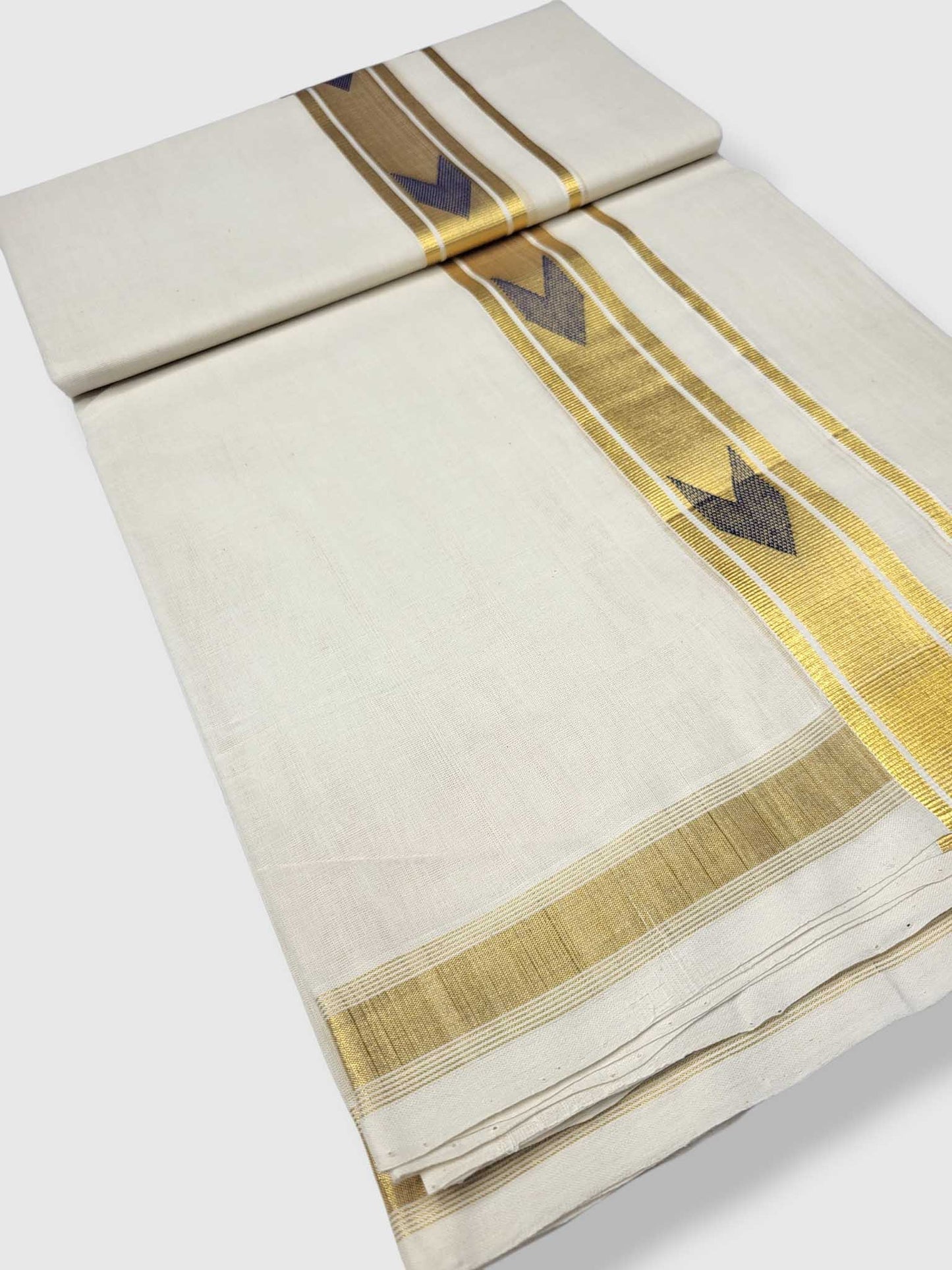 Original Balaramapuram Handloom Kasavu Mundu for Men