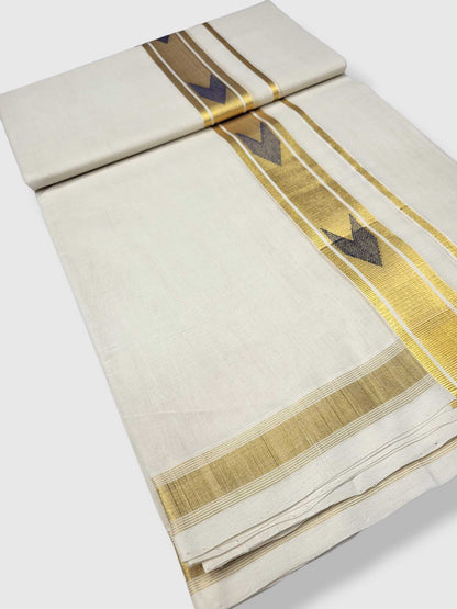 Original Balaramapuram Handloom Kasavu Mundu for Men