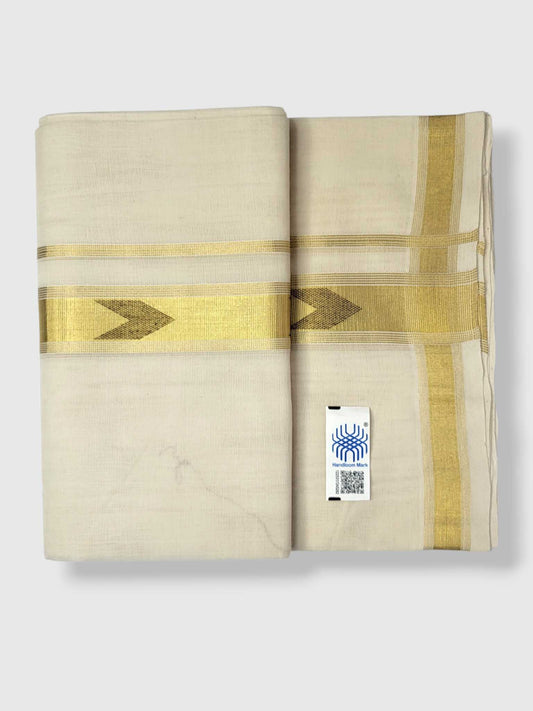 Original Balaramapuram Handloom Kasavu Mundu for Men