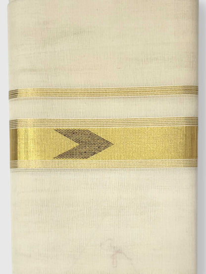 Original Balaramapuram Handloom Kasavu Mundu for Men
