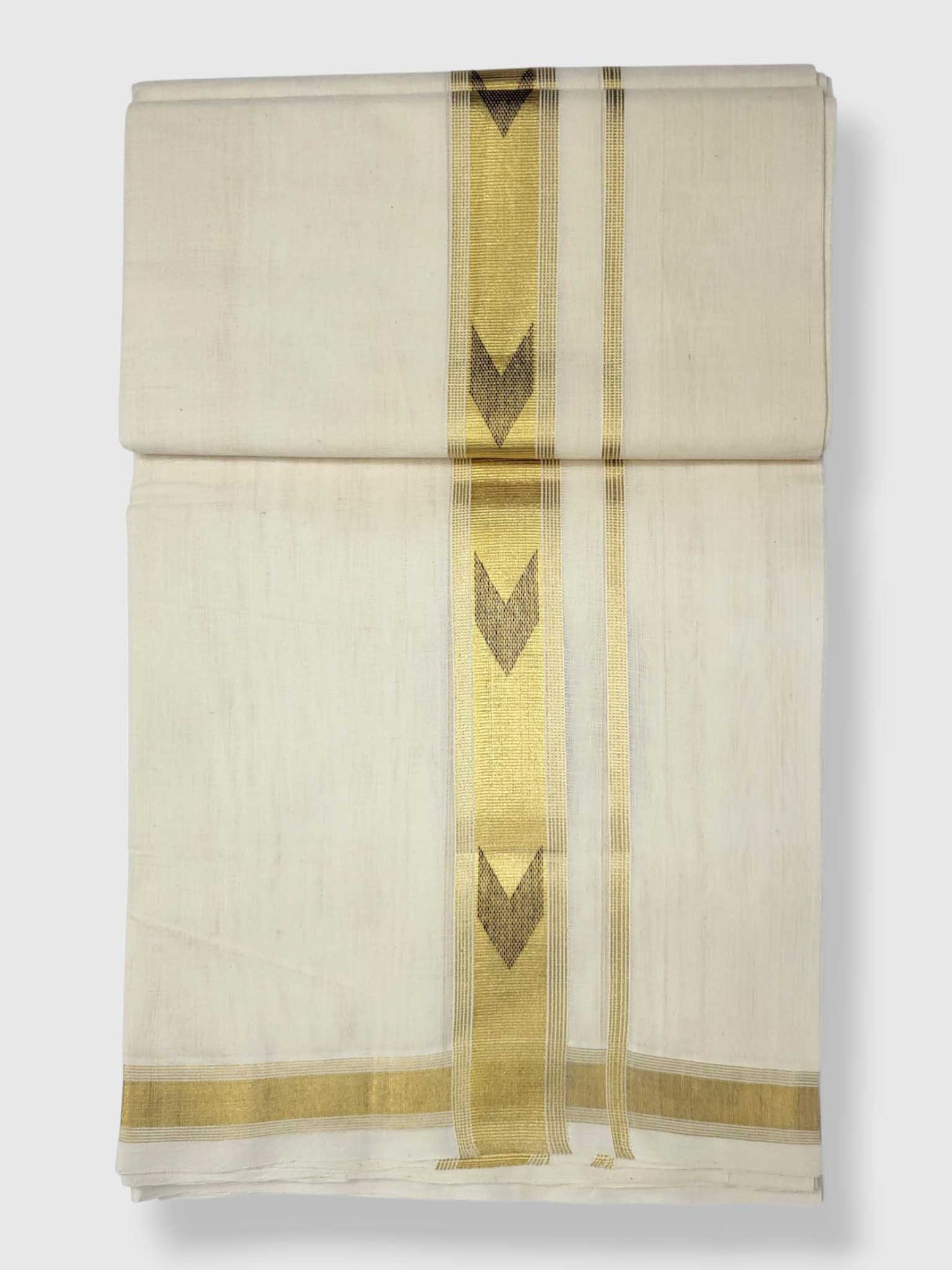 Original Balaramapuram Handloom Kasavu Mundu for Men
