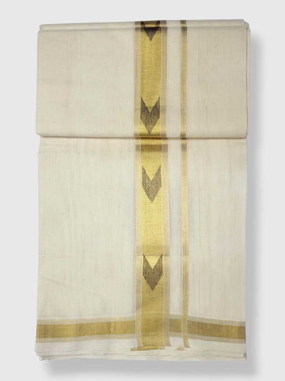 Original Balaramapuram Handloom Kasavu Mundu for Men