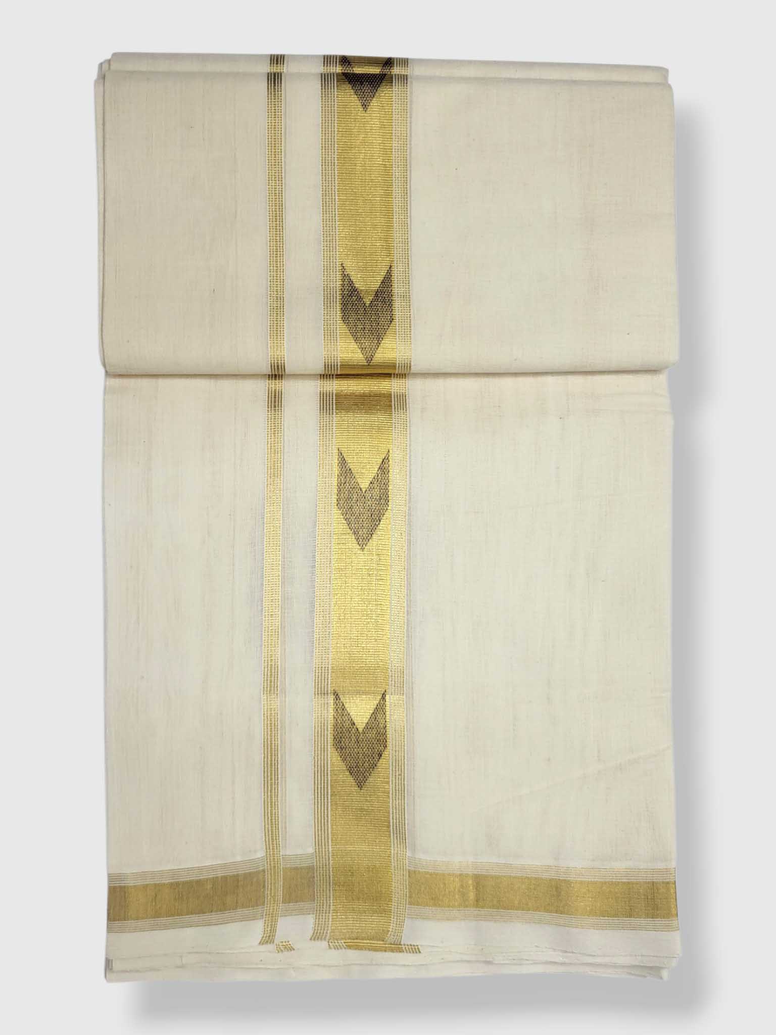 Original Balaramapuram Handloom Kasavu Mundu for Men