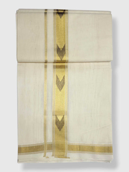 Original Balaramapuram Handloom Kasavu Mundu for Men