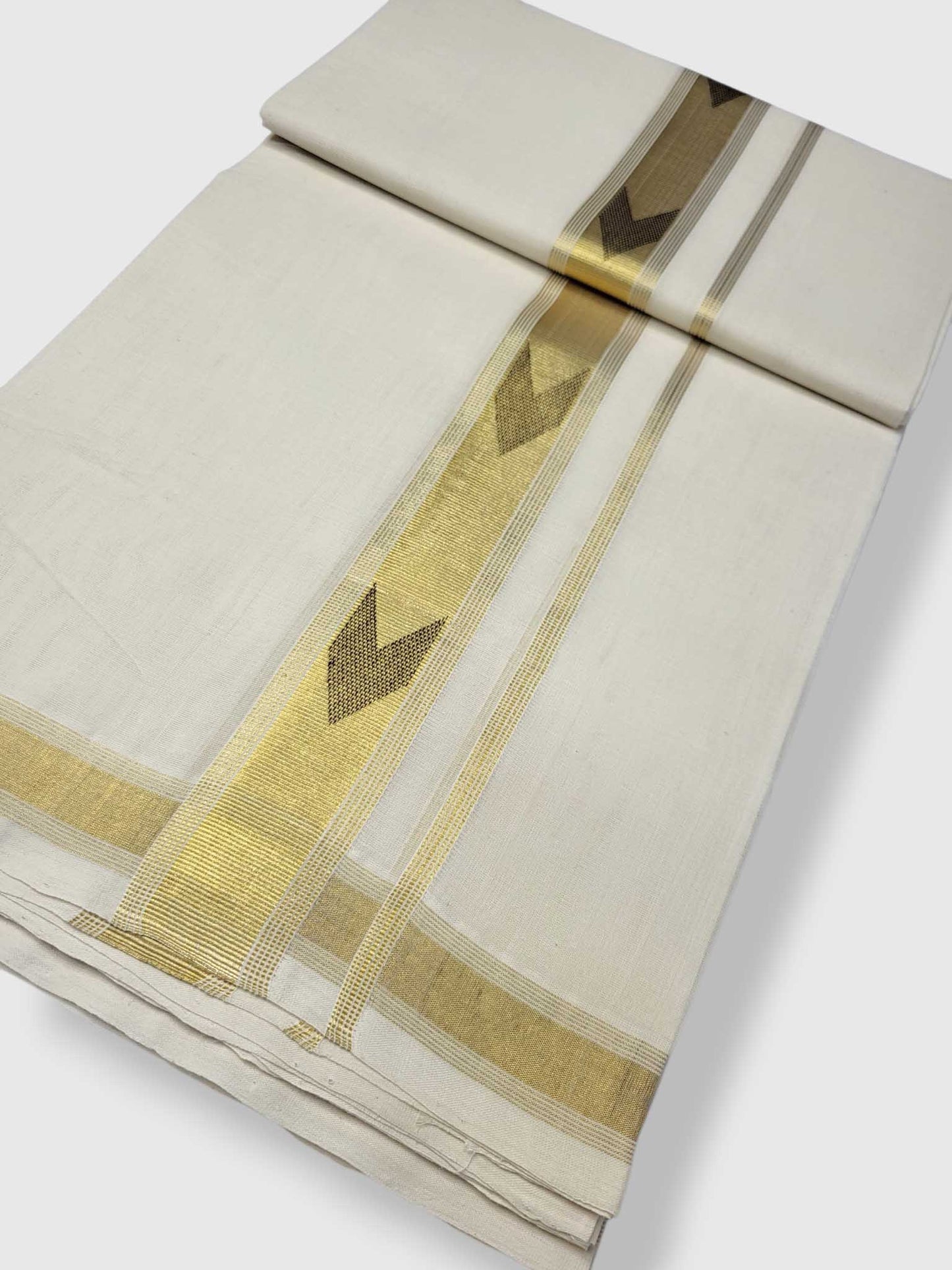 Original Balaramapuram Handloom Kasavu Mundu for Men