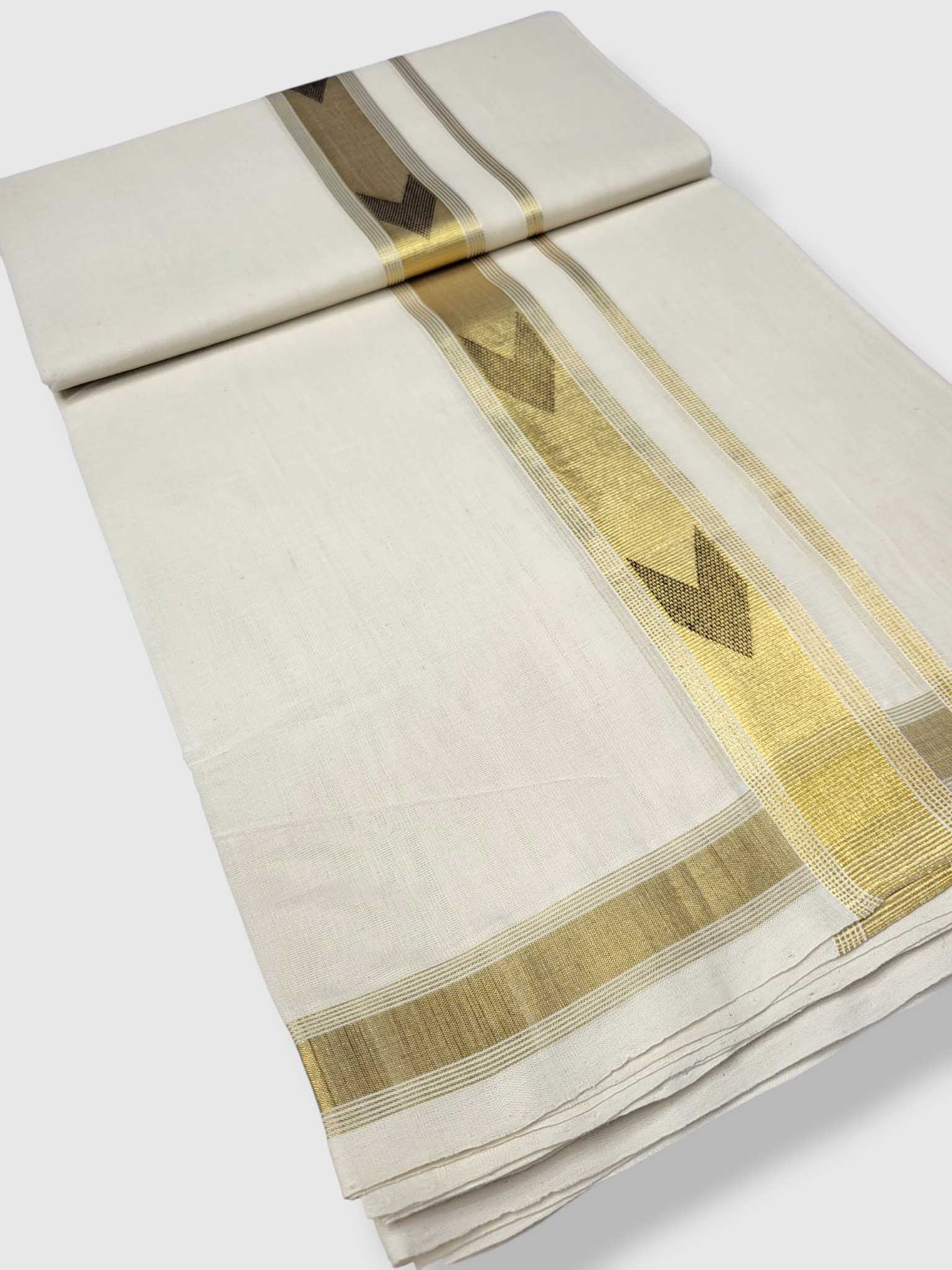 Original Balaramapuram Handloom Kasavu Mundu for Men