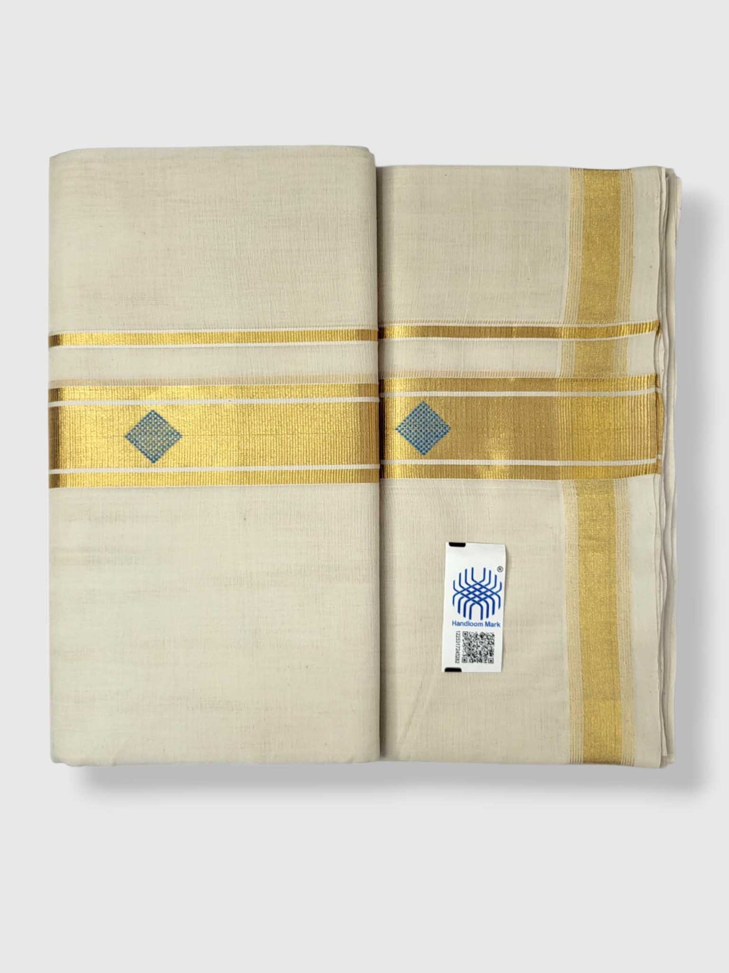 Original Balaramapuram Handloom Kasavu Mundu for Men