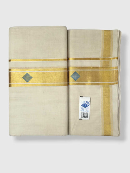 Original Balaramapuram Handloom Kasavu Mundu for Men