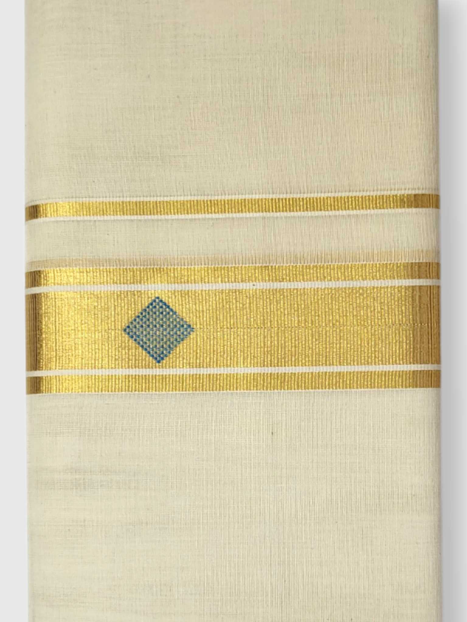 Original Balaramapuram Handloom Kasavu Mundu for Men