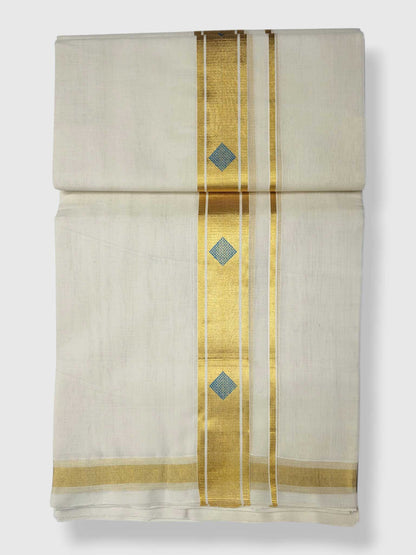Original Balaramapuram Handloom Kasavu Mundu for Men
