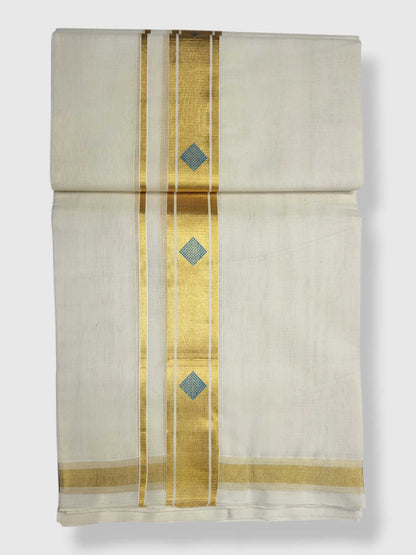 Original Balaramapuram Handloom Kasavu Mundu for Men