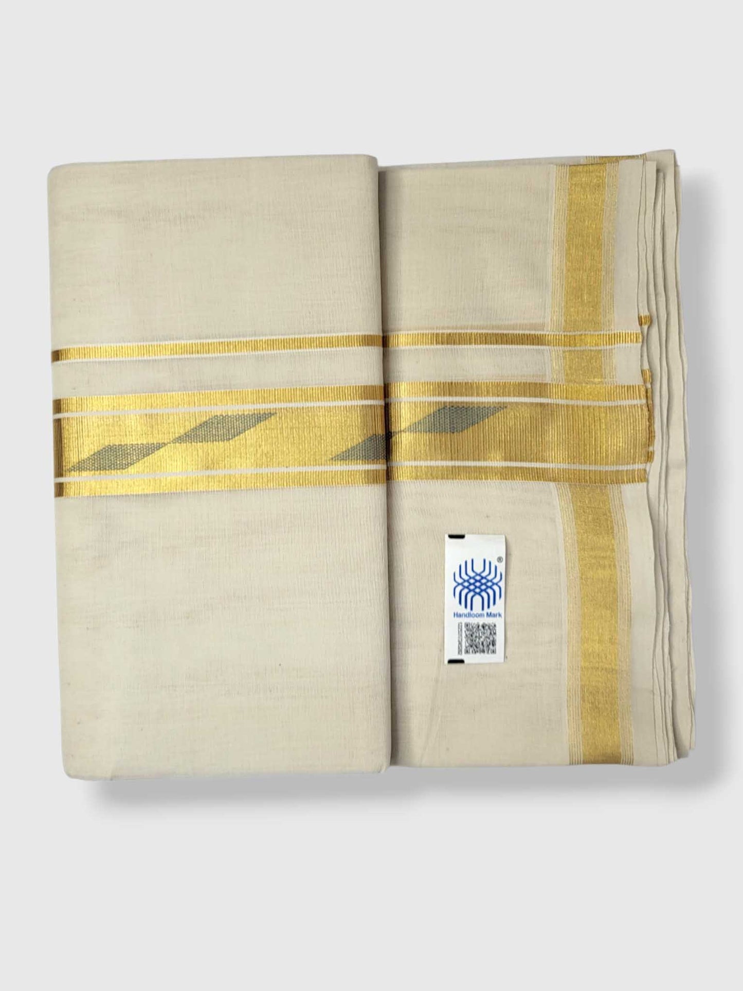 Original Balaramapuram Handloom Kasavu Mundu for Men