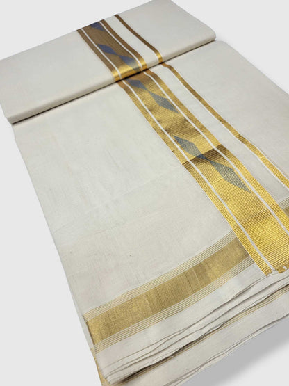 Original Balaramapuram Handloom Kasavu Mundu for Men