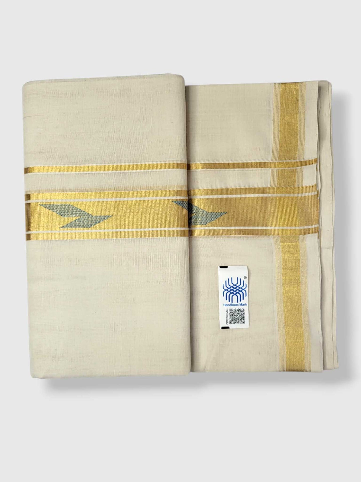 Original Balaramapuram Handloom Kasavu Mundu for Men