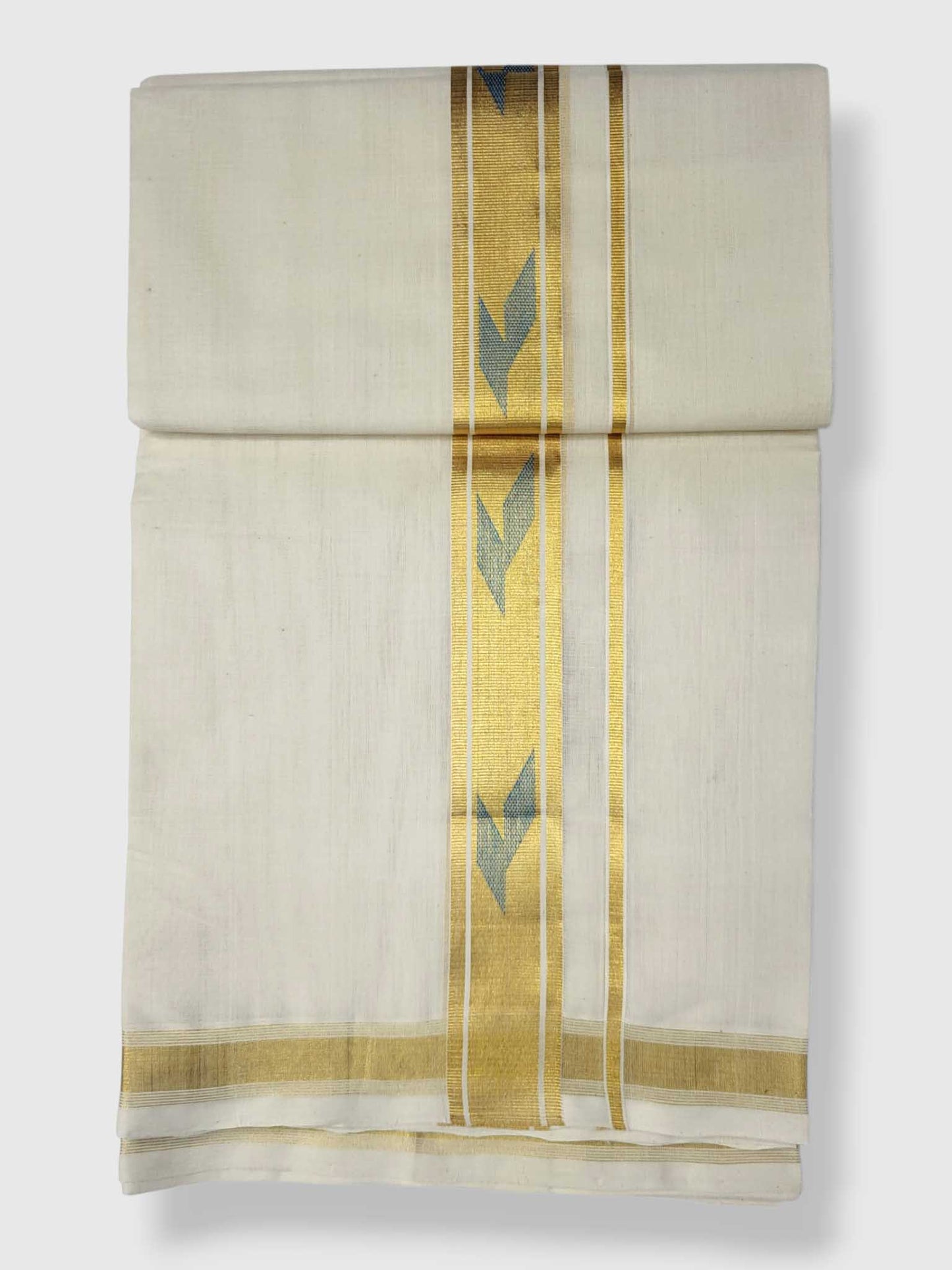 Original Balaramapuram Handloom Kasavu Mundu for Men