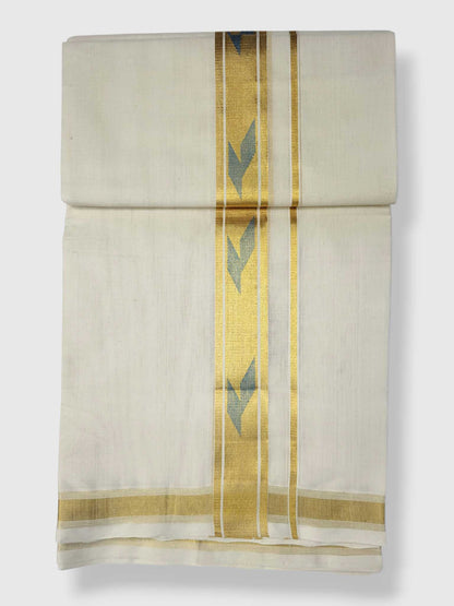 Original Balaramapuram Handloom Kasavu Mundu for Men