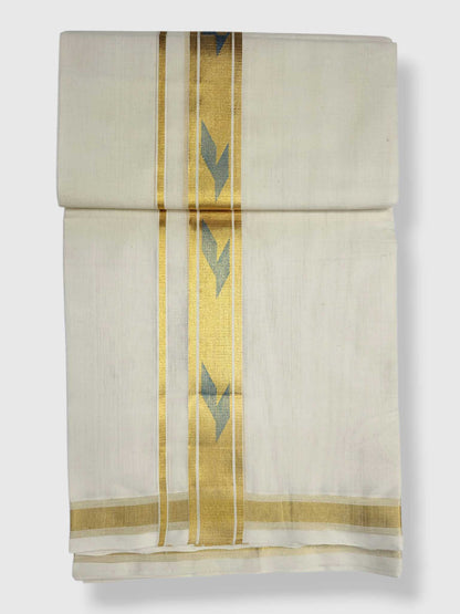 Original Balaramapuram Handloom Kasavu Mundu for Men