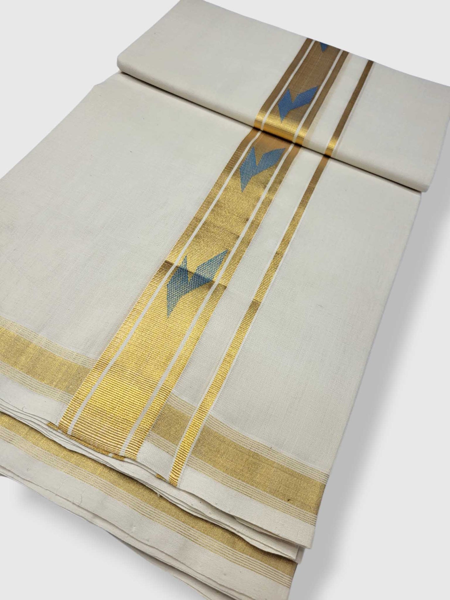 Original Balaramapuram Handloom Kasavu Mundu for Men