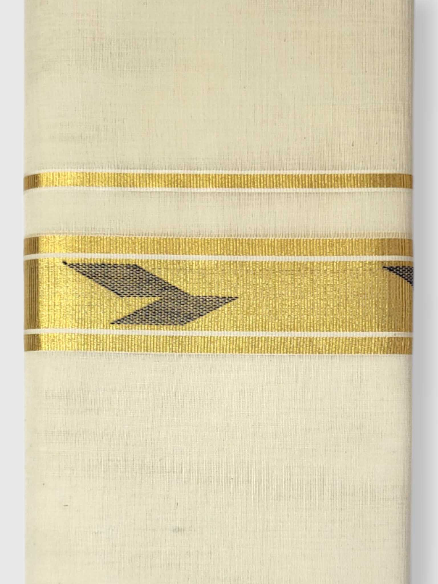 Original Balaramapuram Handloom Kasavu Mundu for Men