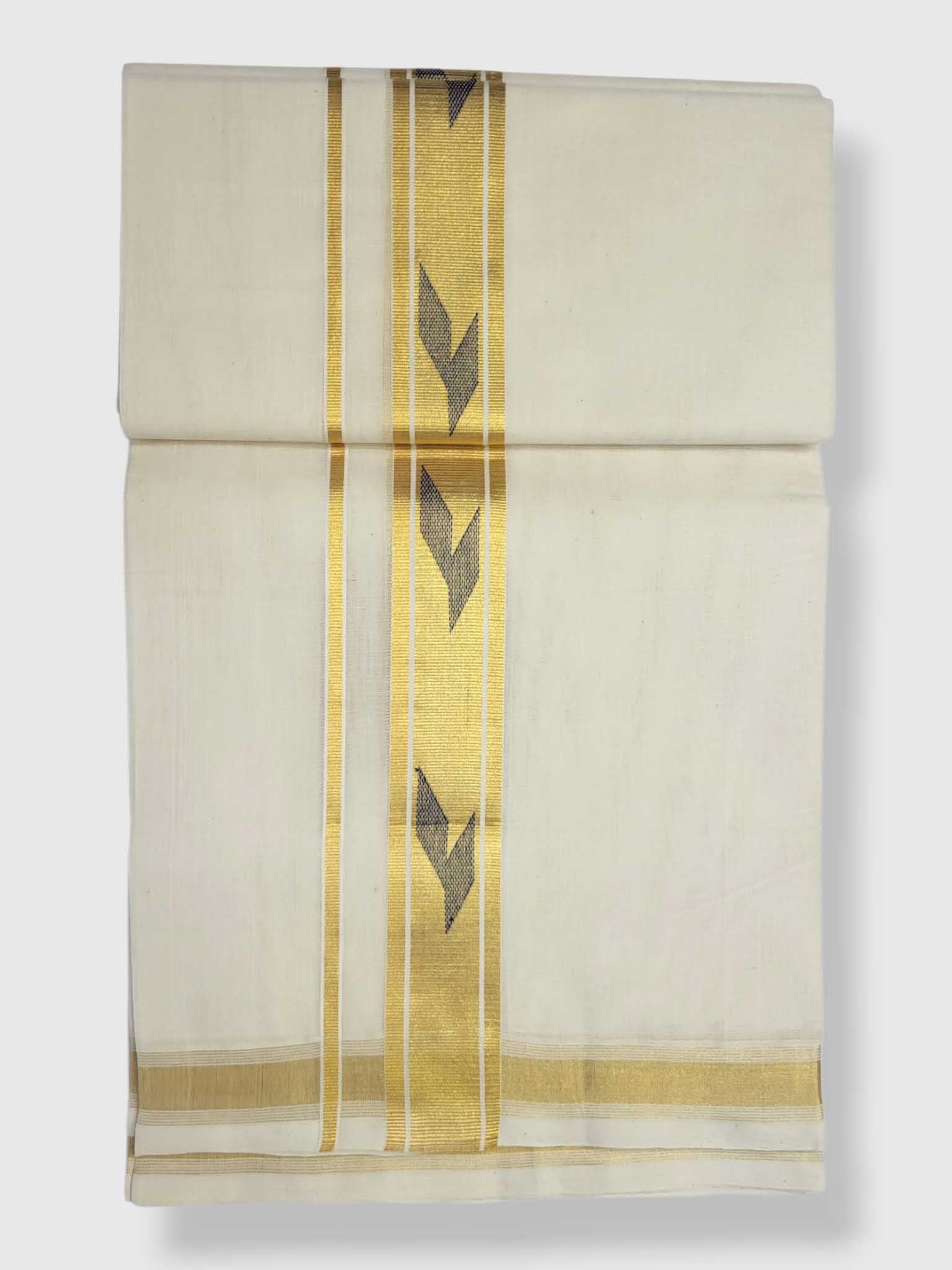Original Balaramapuram Handloom Kasavu Mundu for Men