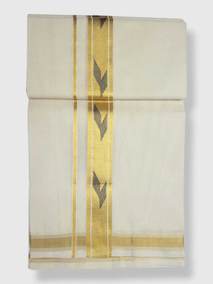Original Balaramapuram Handloom Kasavu Mundu for Men