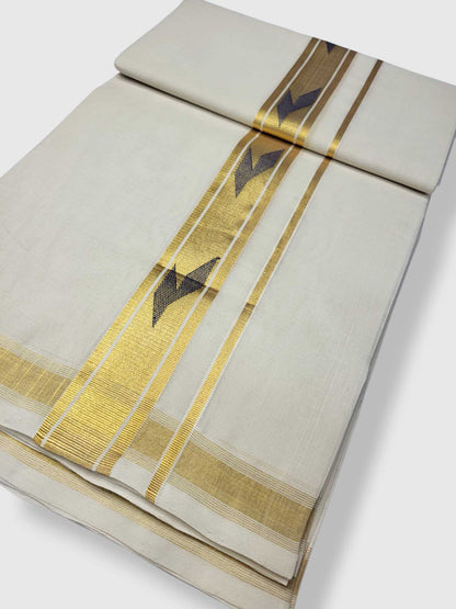 Original Balaramapuram Handloom Kasavu Mundu for Men
