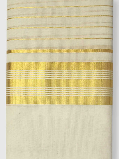 Original Balaramapuram Handloom Kasavu Mundu for Men